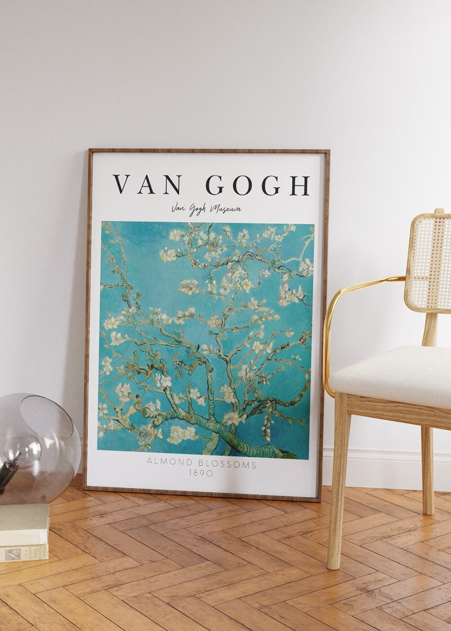 A set of three Van Gogh-inspired posters featuring floral and landscape themes.