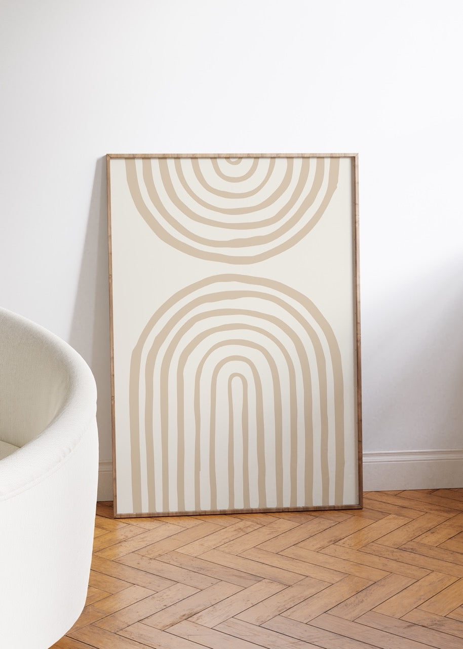 Elegant beige typography wall art set featuring the word &