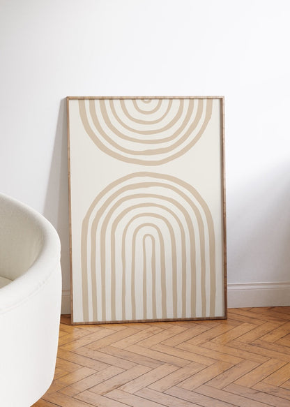 Elegant beige typography wall art set featuring the word &