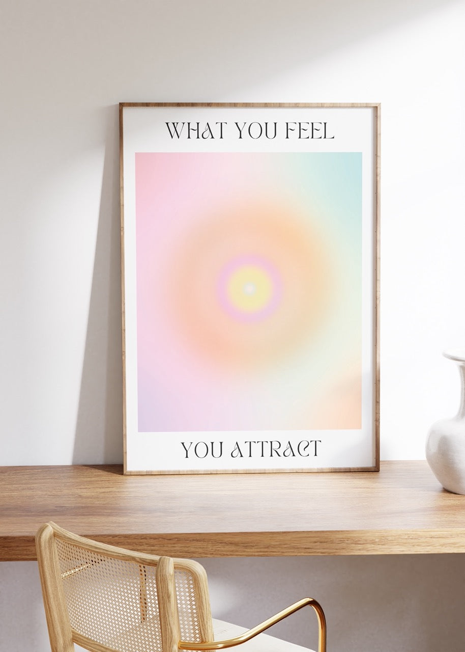 A set of three unframed posters with vibrant gradients and motivational phrases for inspirational wall art.