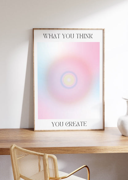 A set of three unframed posters with vibrant gradients and motivational phrases for inspirational wall art.
