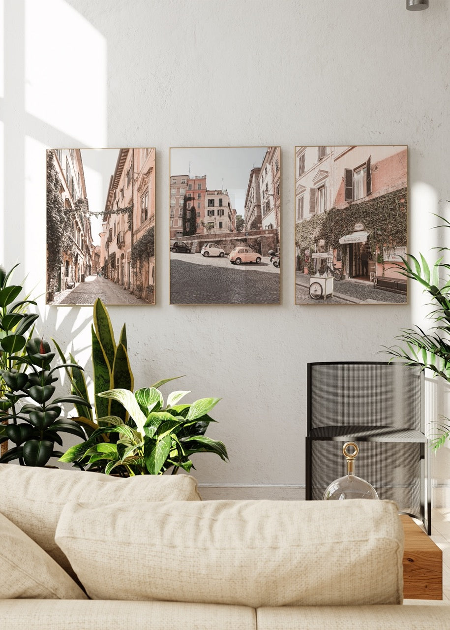 Serene Roma Street Collection showcasing picturesque Italian architecture and urban landscapes.