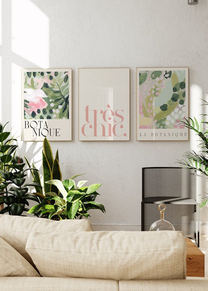 Chic Botanicals Art Set featuring modern floral prints.