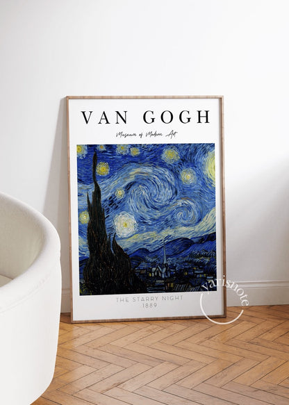A set of three Van Gogh-inspired posters featuring floral and landscape themes.