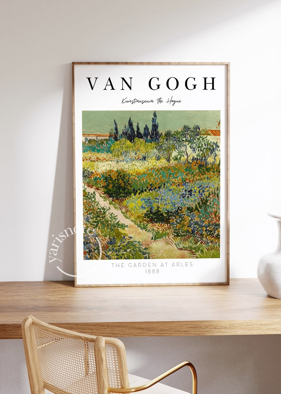 A set of three Van Gogh-inspired posters featuring floral and landscape themes.