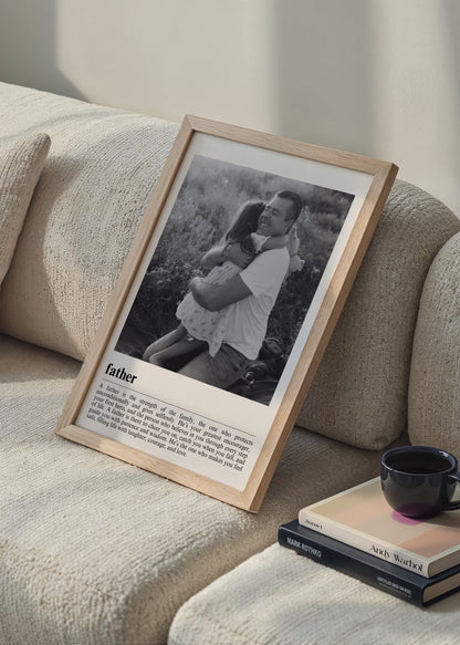 Custom wall art celebrating fatherhood with a heartfelt message.