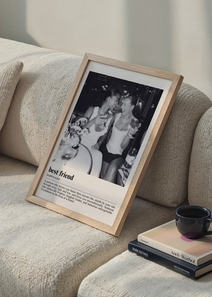 Custom art print celebrating friendship with elegant design