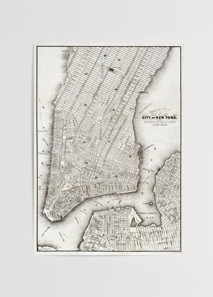 A vintage map of New York City, showcasing intricate street layouts for sophisticated wall art.