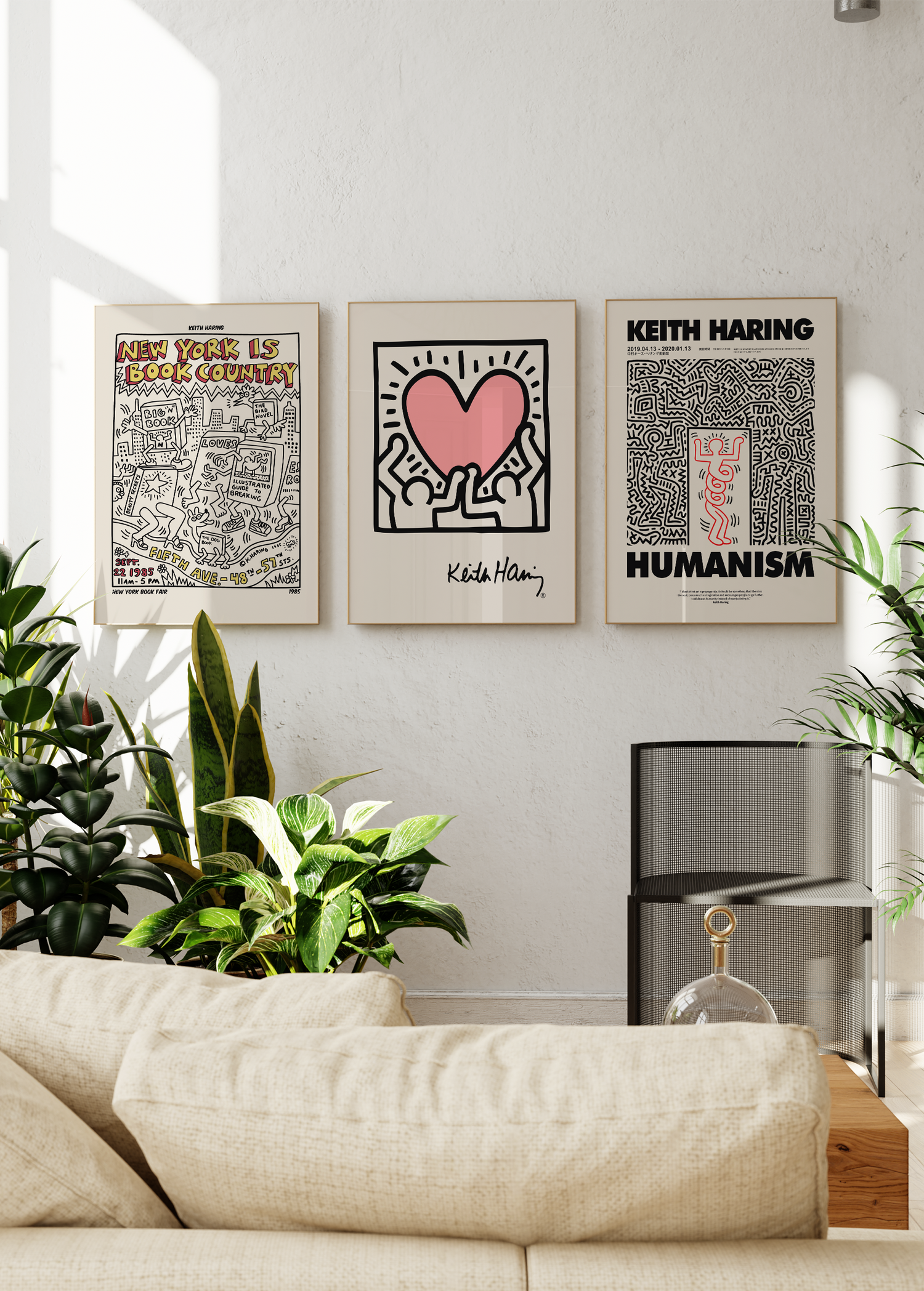 Vibrant urban artwork poster set showcasing contemporary designs.