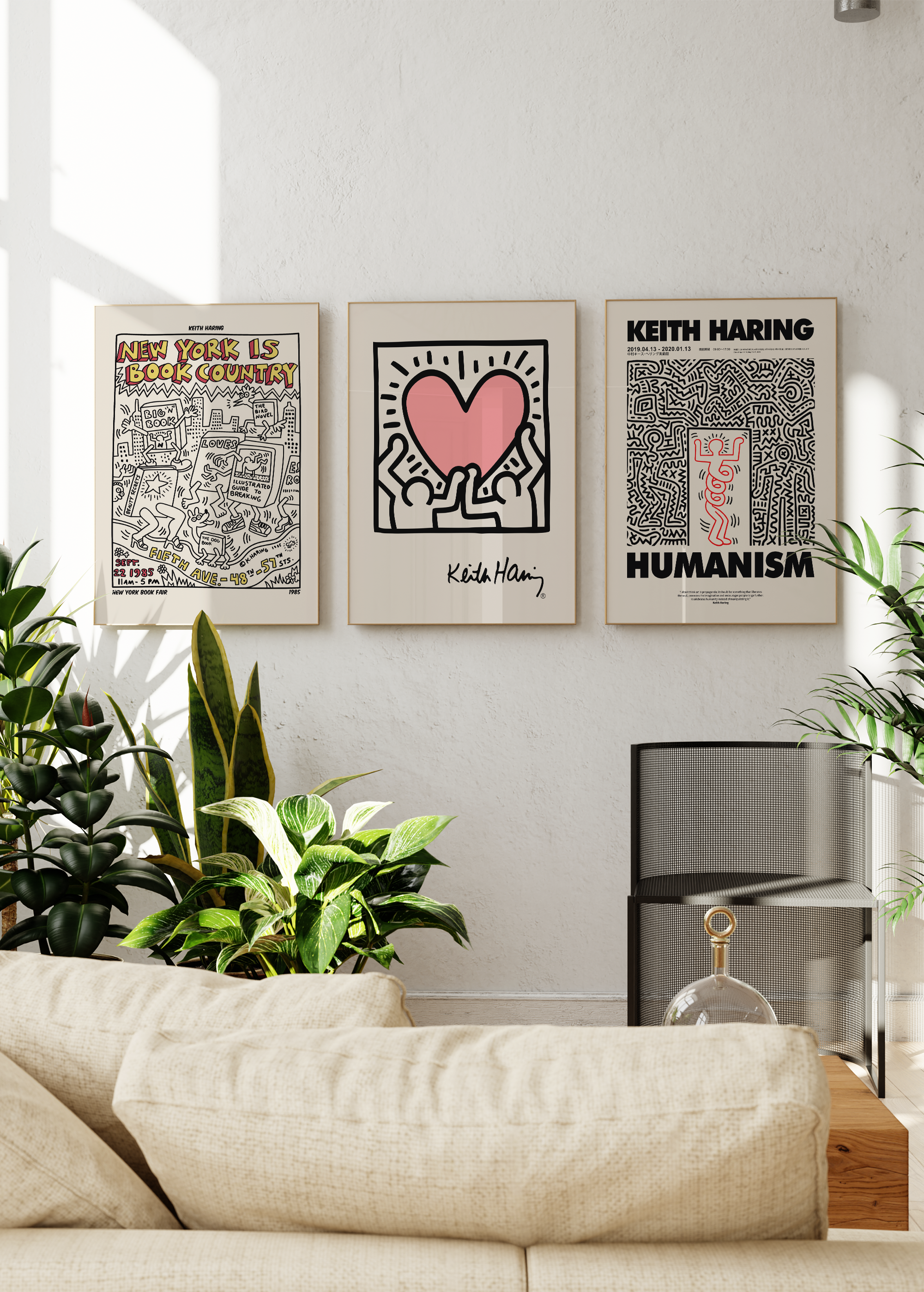 Vibrant urban artwork poster set showcasing contemporary designs.