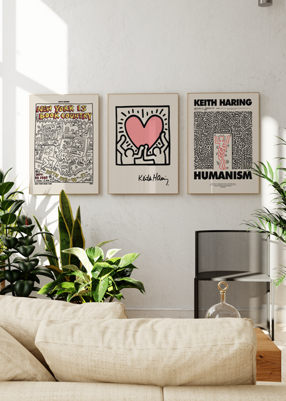 Vibrant urban artwork poster set showcasing contemporary designs.