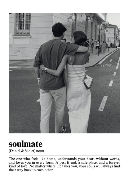 Eternal Connection wall art featuring a couple embracing on a street.