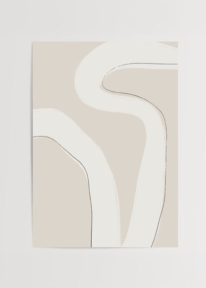 Fluid Harmony minimalist abstract wall art with soft lines and neutral tones.