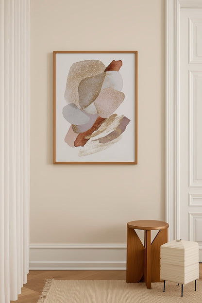 Serene Abstract Elegance wall art featuring soft hues and organic shapes.