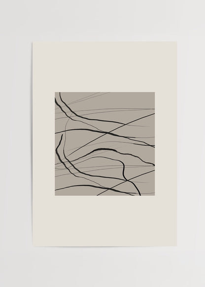 Dynamic Lines of Motion Art Print featuring flowing abstract lines.