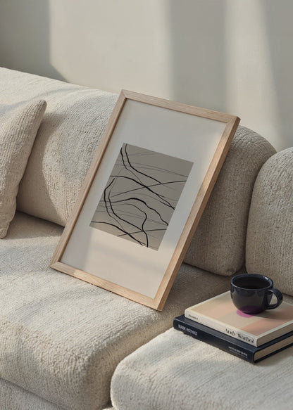 Dynamic Lines of Motion Art Print featuring flowing abstract lines.