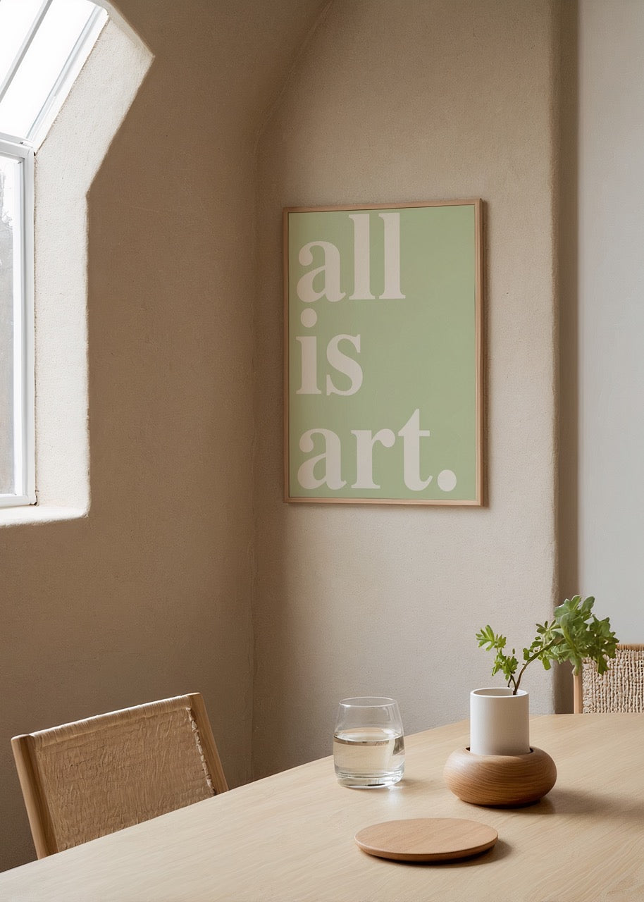 Minimal typography print saying &