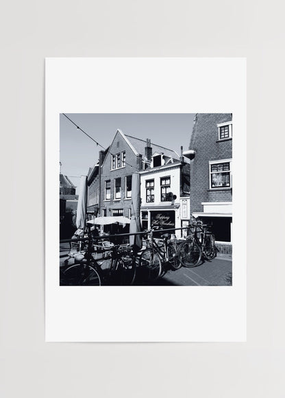 A stunning black and white photographic print of Amsterdam&