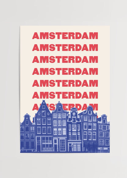 Urban pop art poster featuring Amsterdam&