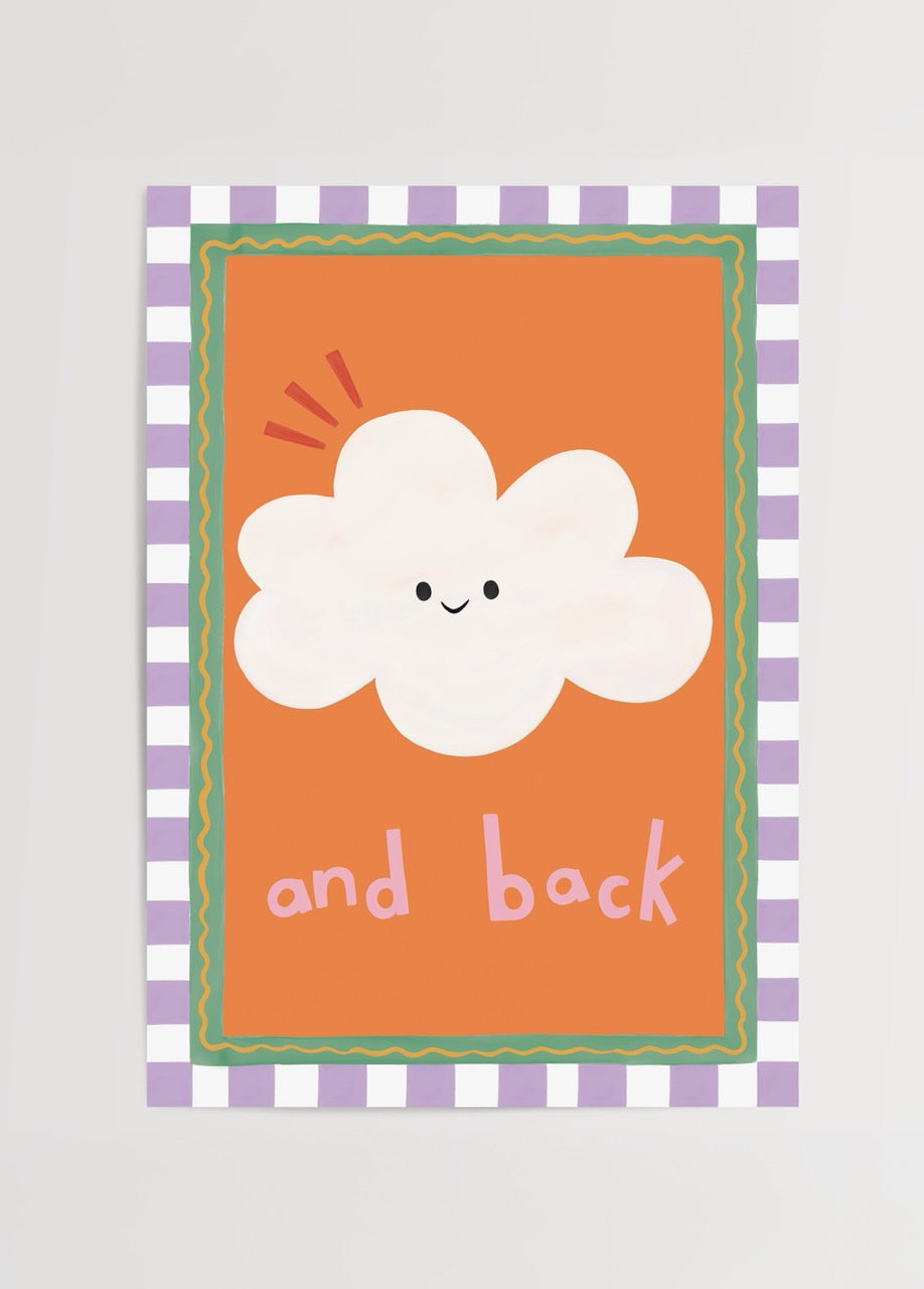 Whimsical cloud illustration with playful text &