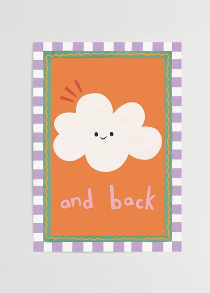 Whimsical cloud illustration with playful text &