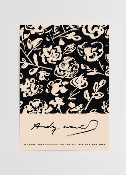 Elegant floral art print showcasing intricate blossoms on a dark background, perfect for interior styling.