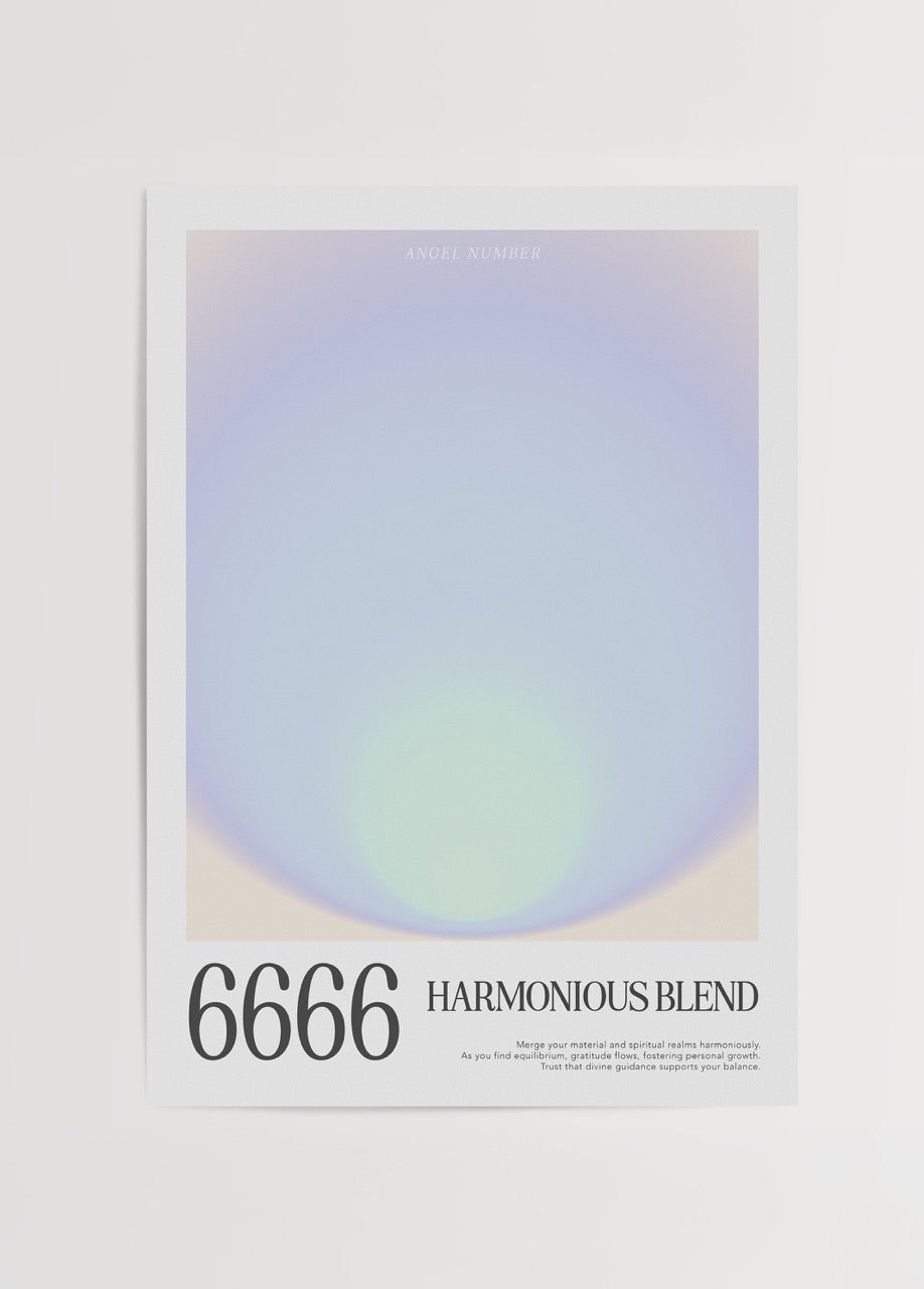 Ethereal wall art print featuring harmonious blend of soft colours.