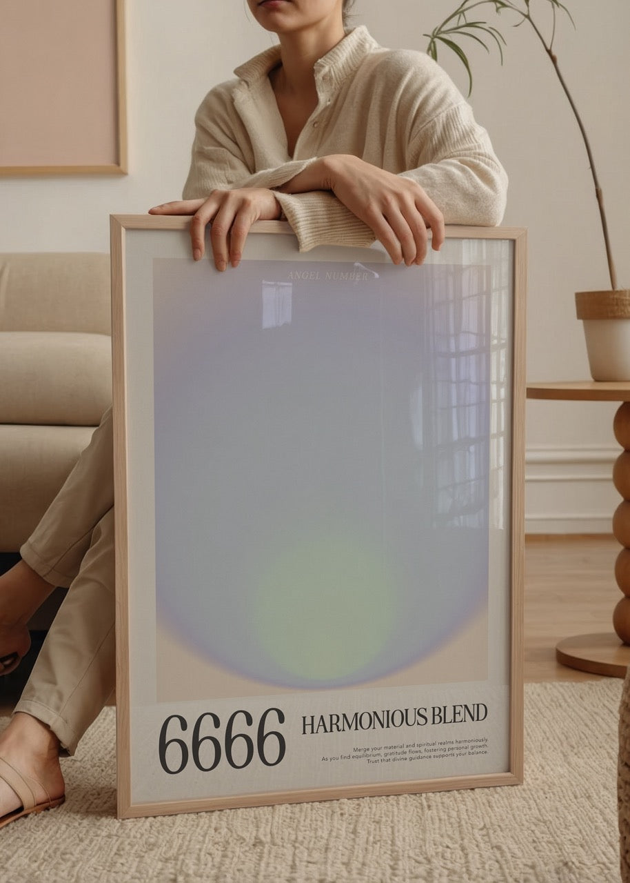 Ethereal wall art print featuring harmonious blend of soft colours.