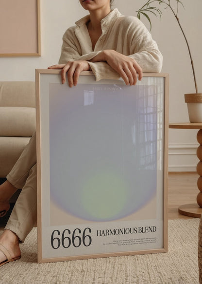 Ethereal wall art print featuring harmonious blend of soft colours.