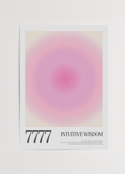 Soft gradient wall art print titled Intuitive Wisdom featuring calming pink tones.