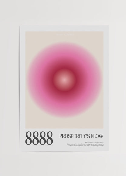 Angel Number 8888 – Prosperity’s Flow Poster featuring a soft pink gradient.