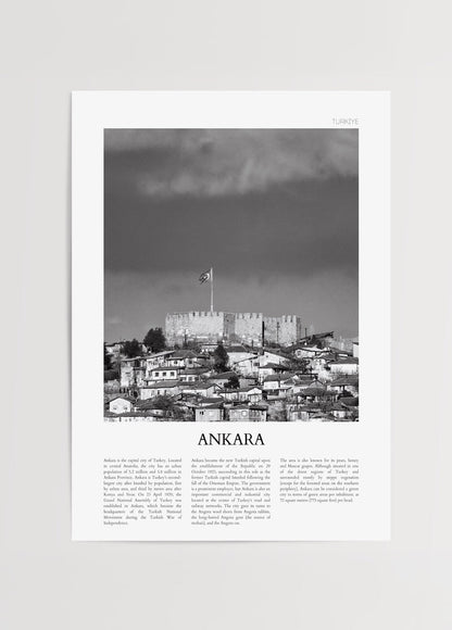 Black and white art print of Ankara&