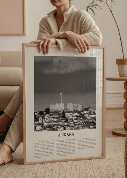 Black and white art print of Ankara&
