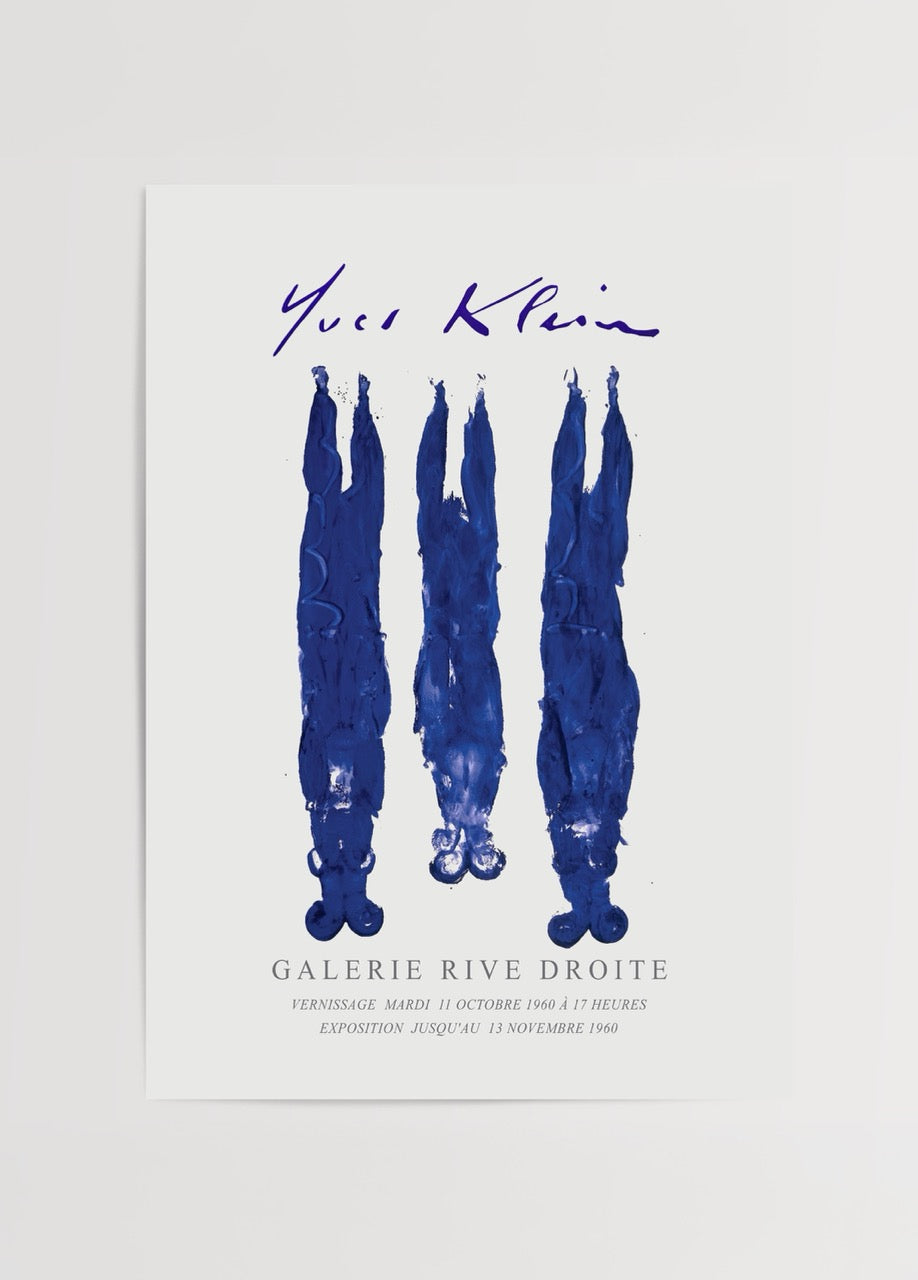 Bold blue strokes in modern art print &