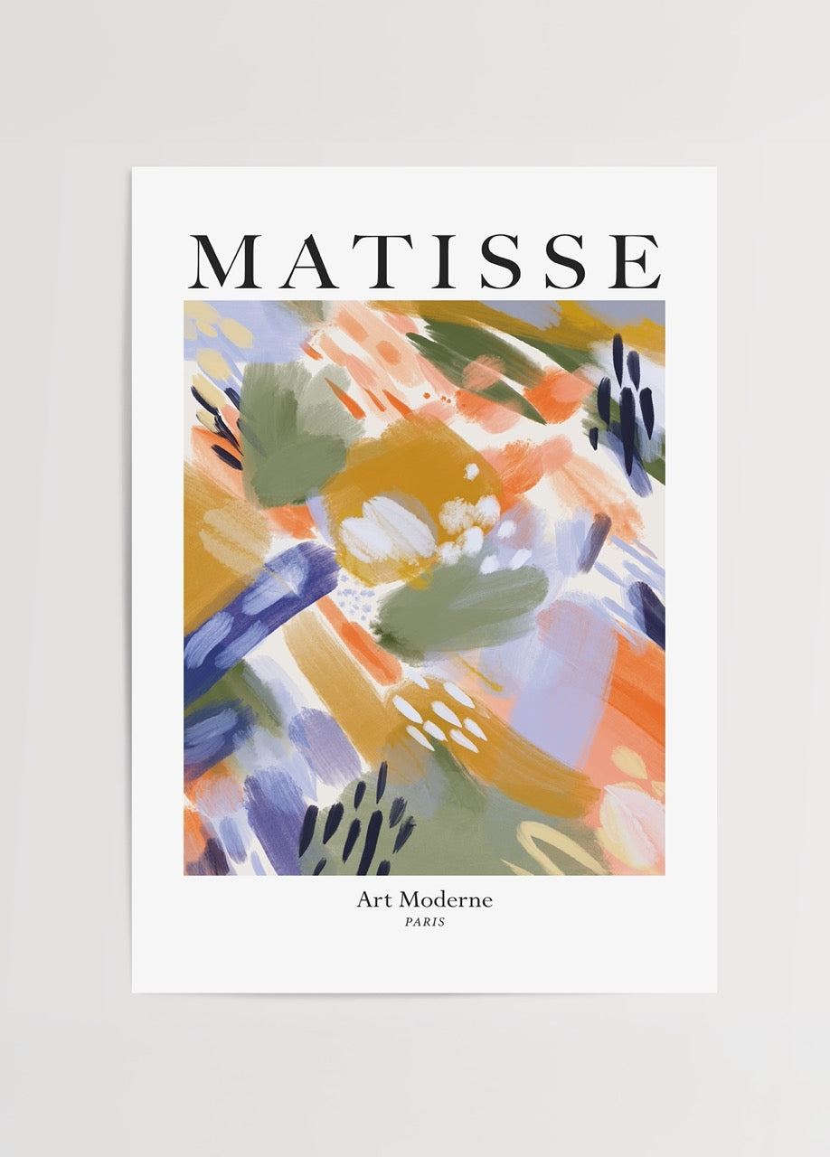 Vibrant modernist expression poster art featuring dynamic brushstrokes in bright colours.