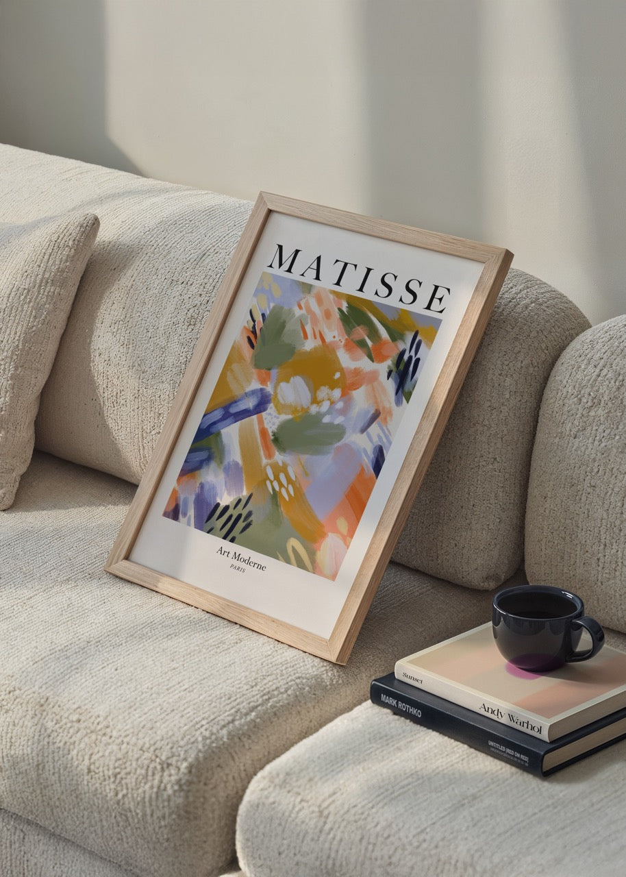 Vibrant modernist expression poster art featuring dynamic brushstrokes in bright colours.