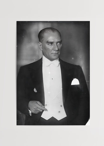 A classic black and white portrait wall art piece, exuding timeless elegance.