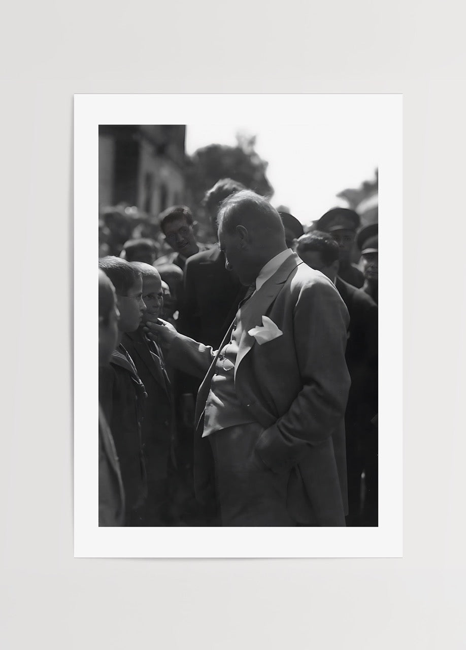 Emotional black and white portrait capturing a poignant moment