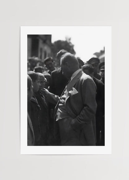 Emotional black and white portrait capturing a poignant moment