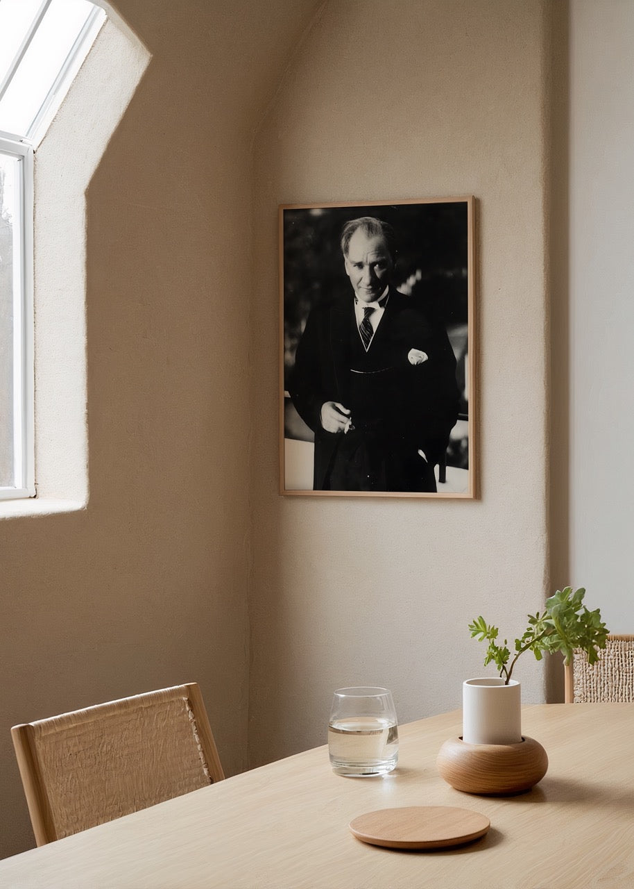 Elegant black and white portrait print for stylish interiors