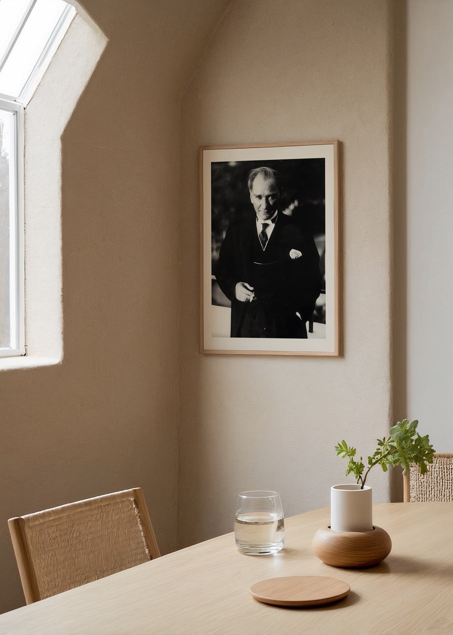 A black and white portrait art piece showcasing timeless elegance, perfect for stylish interior decor.