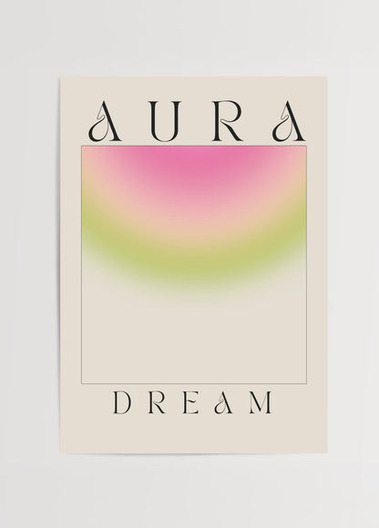 Ethereal Dreamscape Poster featuring soft pink and green hues.