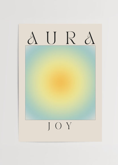 Ethereal Joy Aura Poster featuring a soft gradient of yellow and blue