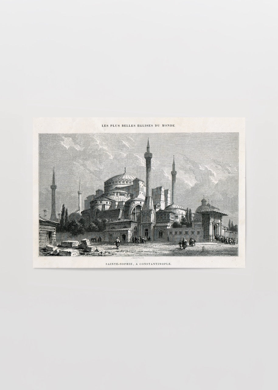 Art print of Hagia Sophia, showcasing its architectural beauty.