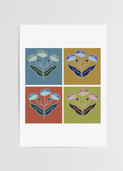 Floral Quartet Poster Print