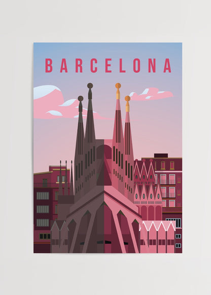 Modern illustration of Barcelona&