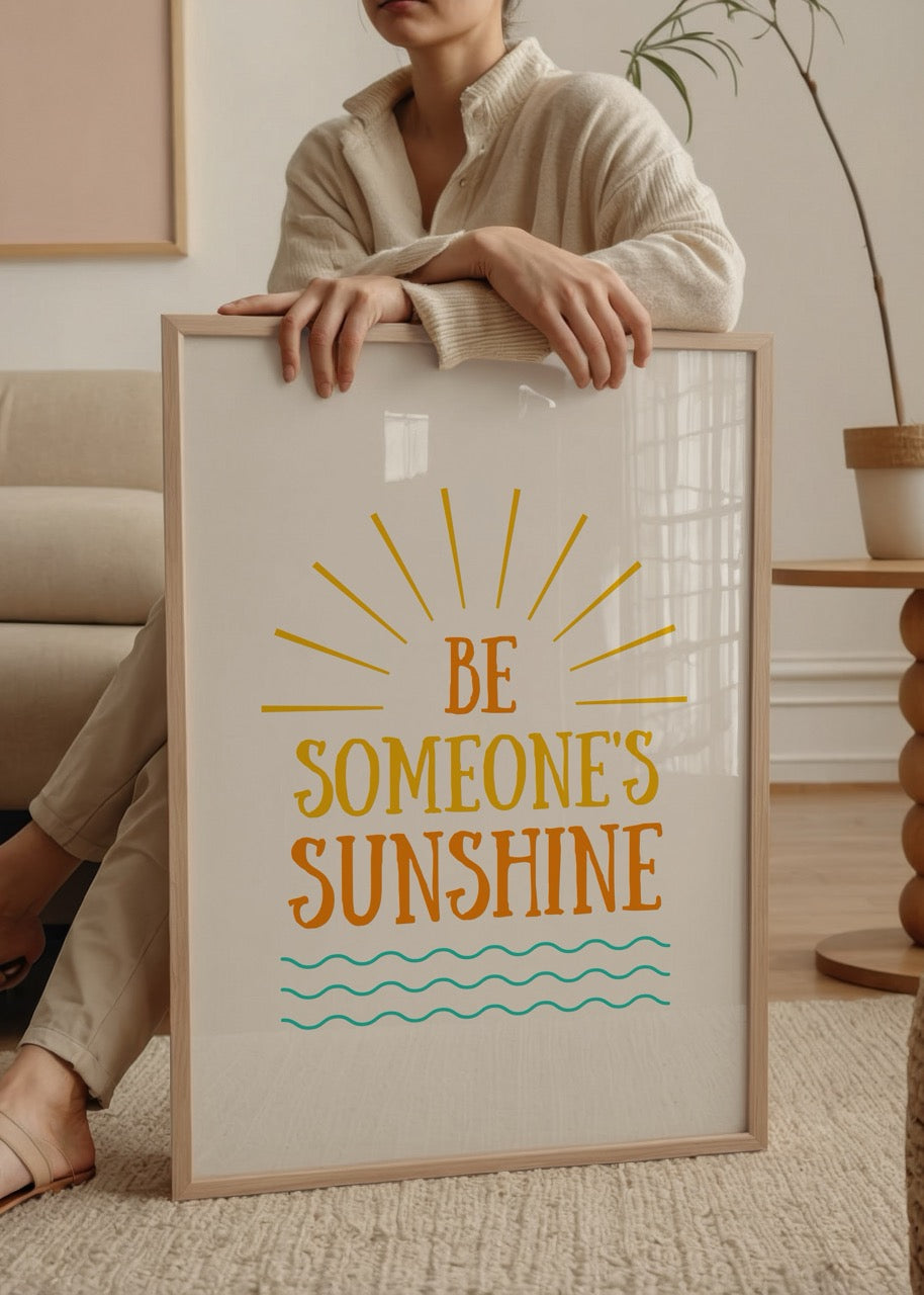 Vibrant wall art with the text &