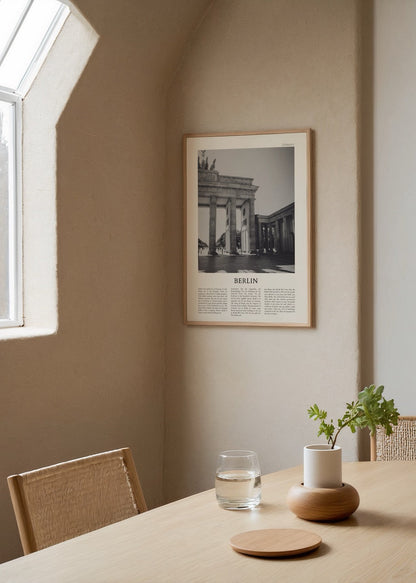 Black and white poster of the Brandenburg Gate in Berlin