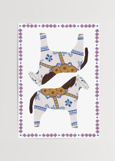 White Carousel Horse Poster Print