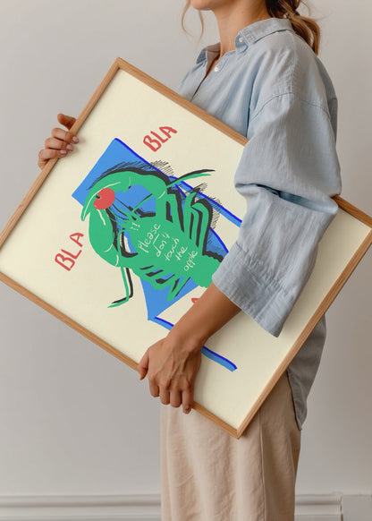 Playful poster featuring a lobster and the text &